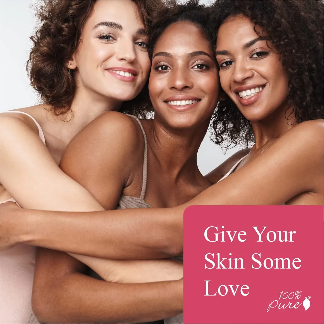 100% PURE 2nd Skin Lightweight Serum Foundation Anti-Aging Face Makeup - Blendable Coverage Liquid Hydration Boost for Soft Plumped Up Glow, Vegan Shade 3 (Warm w/Yellow Undertone) - 1.18 Fl Oz