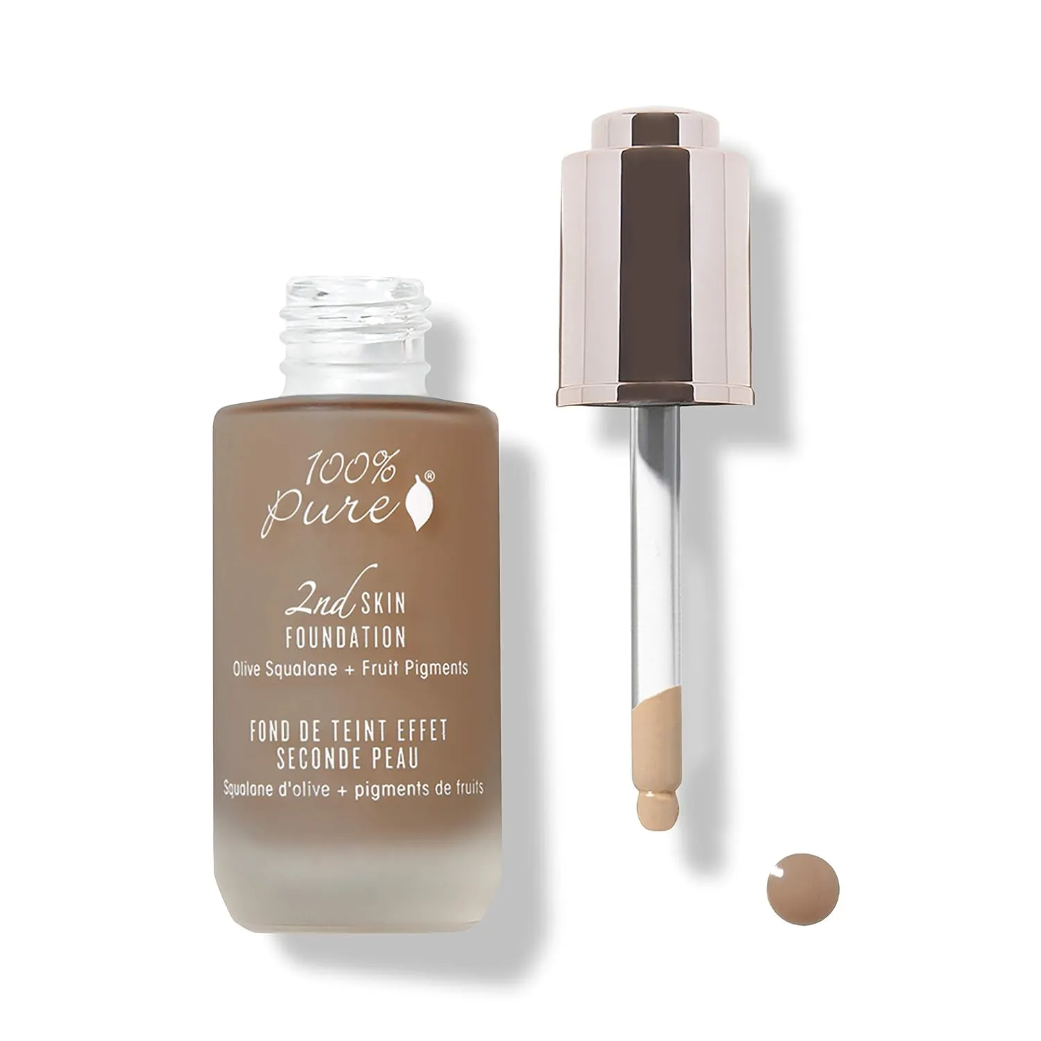 100% PURE 2nd Skin Lightweight Serum Foundation Anti-Aging Face Makeup - Blendable Coverage Liquid Hydration Boost for Soft Plumped Up Glow, Vegan Shade 7 (Neutral w/Red Undertone) - 1.18 Fl Oz