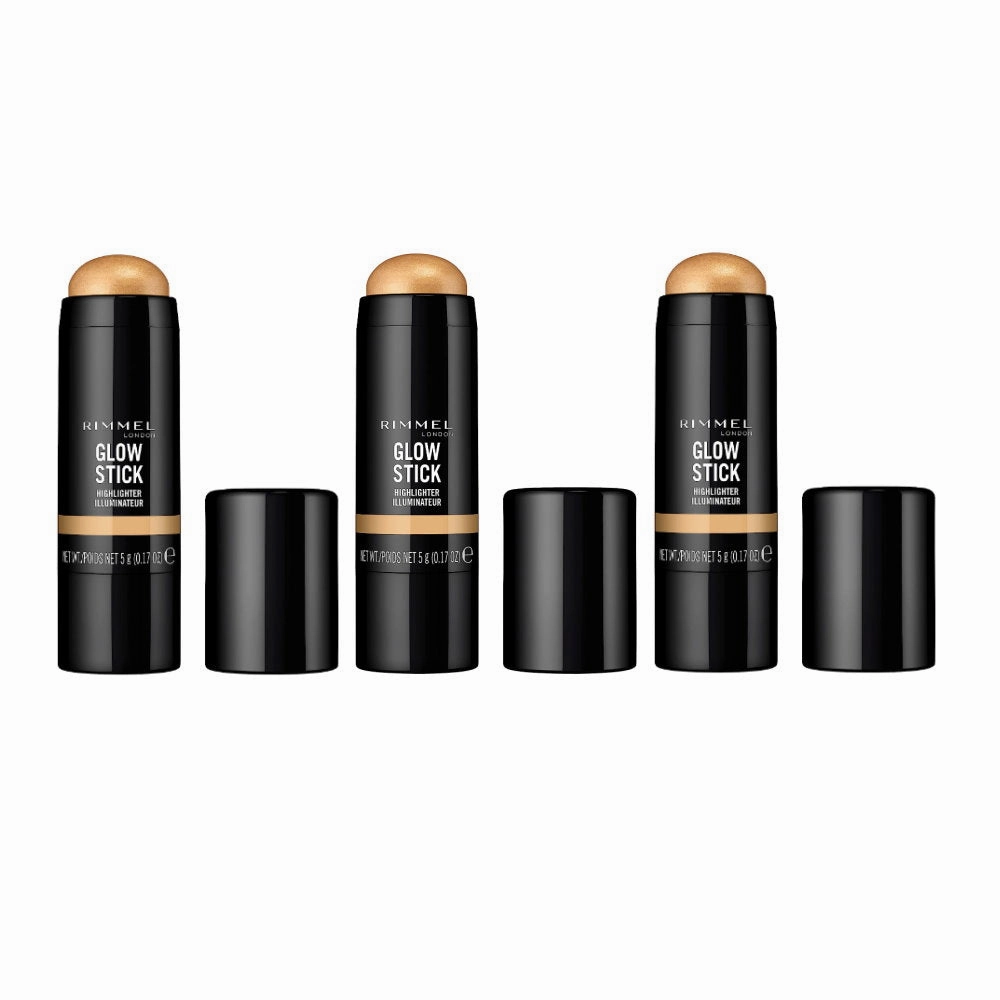 3 x Rimmel Glow Stick Highlighter 004 Treasure