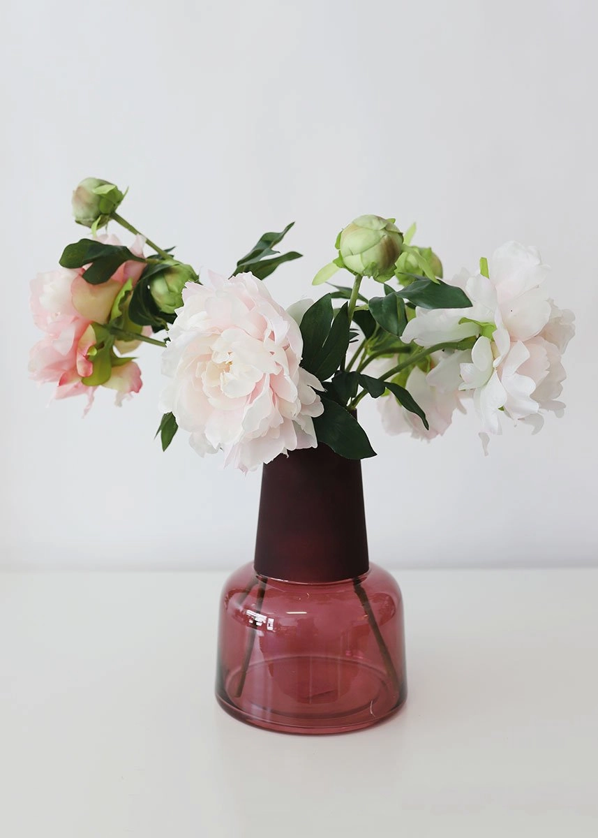 Artificial Peony Flower in Soft Pastel Pink - 30" Tall