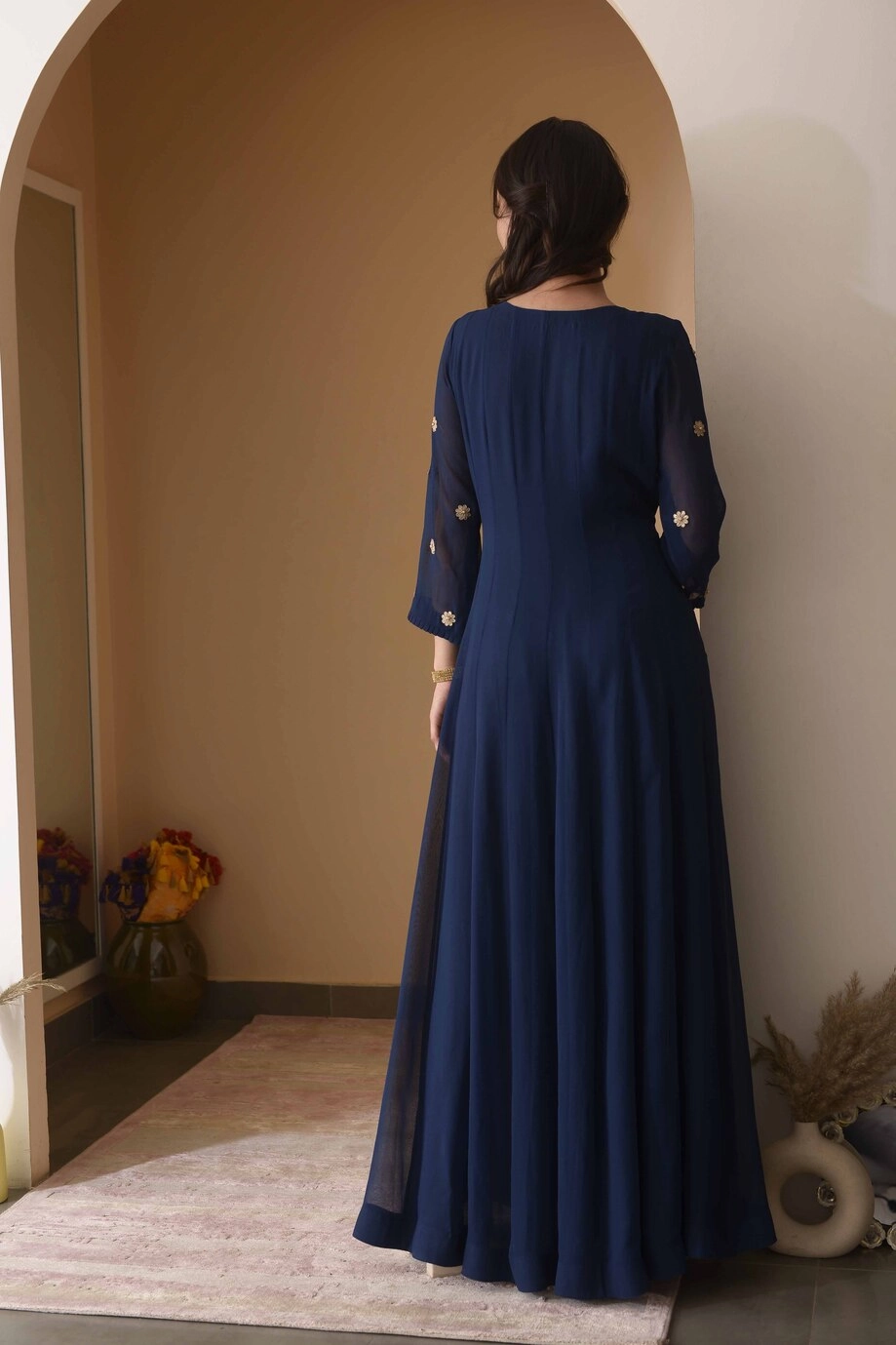 BERRY BLUE GOTA WORK ANARKALI
