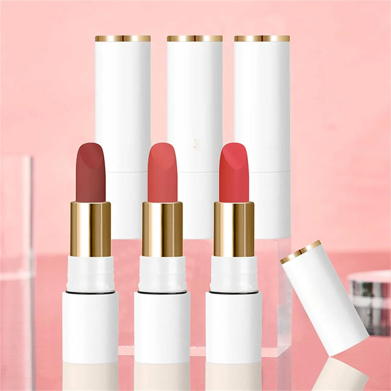 Bisou Balm, Bisou Balm Lipstick, Bisou Balm Sheer Matte Lipstick, Bisou Balm Matte Cream, Light Matte Non-Stick Lipstick Makeup Waterproof
