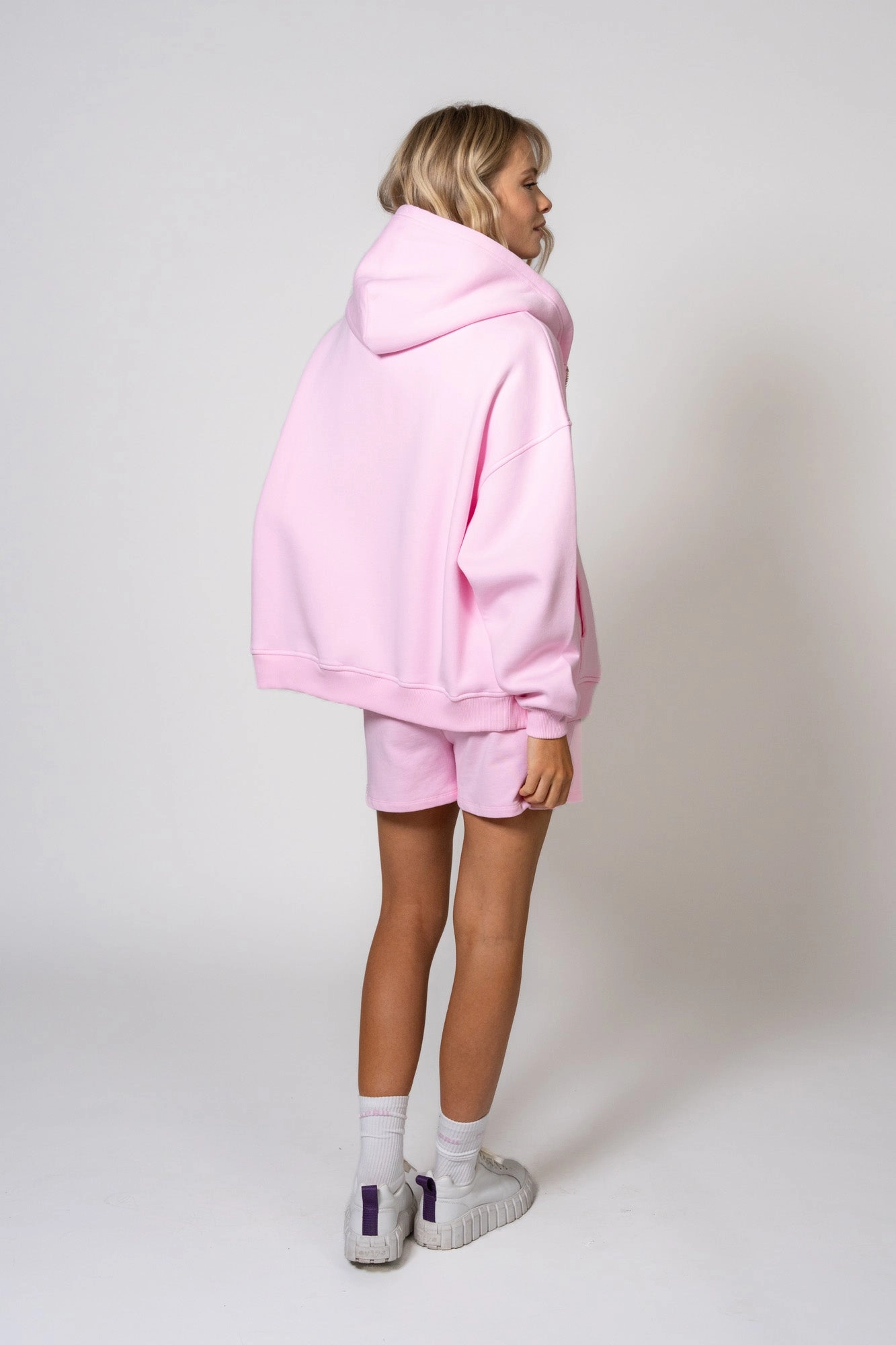 Boyfriend Zip Hoodie Soft Blush