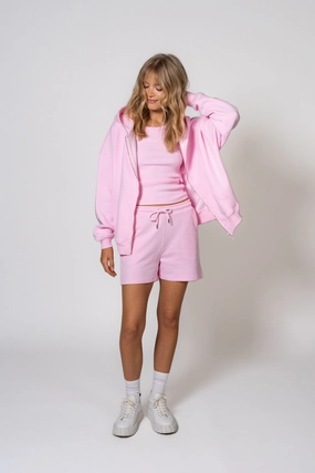 Boyfriend Zip Hoodie Soft Blush