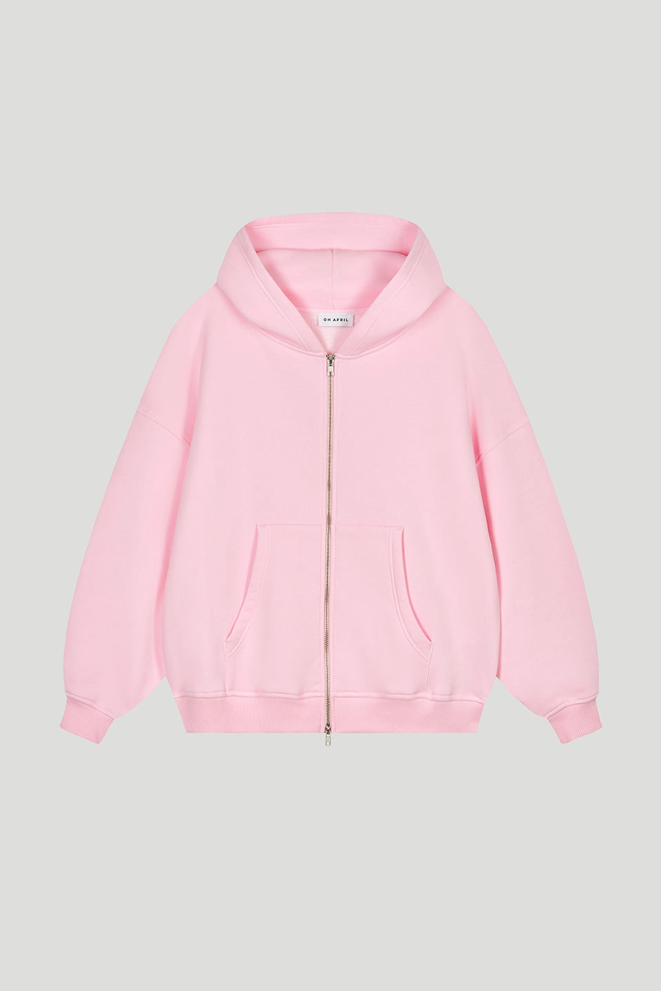 Boyfriend Zip Hoodie Soft Blush