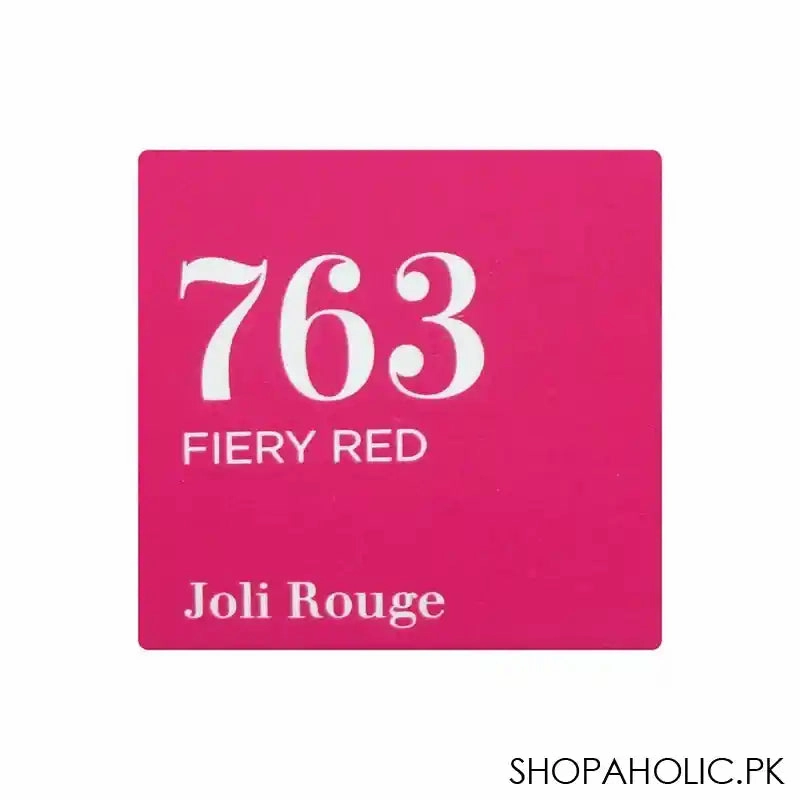 Clarins Paris Joli Rouge Moisturizing Long-Wearing Lipstick, Tenue Hydratation, 763 Fiery Red