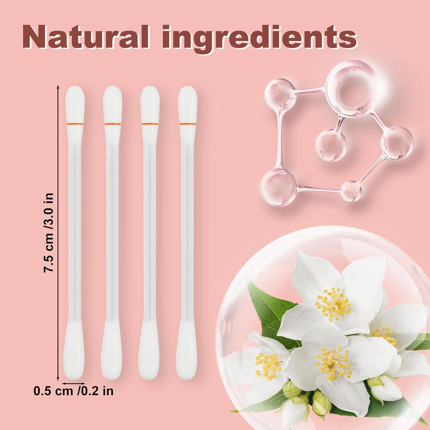 Cotton Swabs,Cotton Makeup Remover Swabs,Eye & Lip Sticks Remover,Liquid-Filled Makeup Remover Swabs Disposable Cotton Swabs for Eye/Lip/Eyebrow/Eyelash Makeup (Pack of 300)