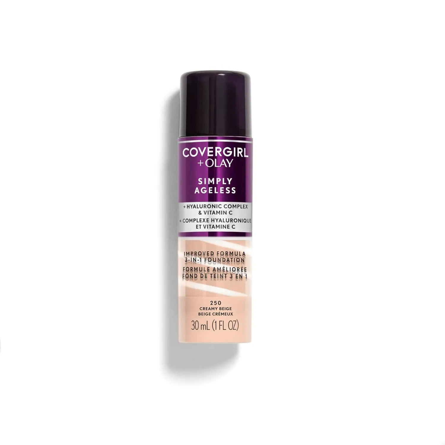 COVERGIRL & Olay Simply Ageless 3-in-1 Liquid Foundation, Creamy Beige, 1 Fl Oz (Pack of 1)