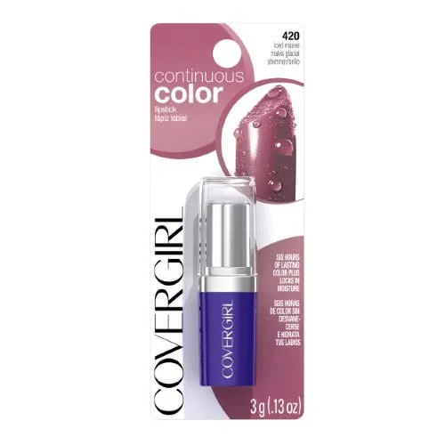CoverGirl Continuous Color Lipstick, Iced Mauve (Pack of 8)