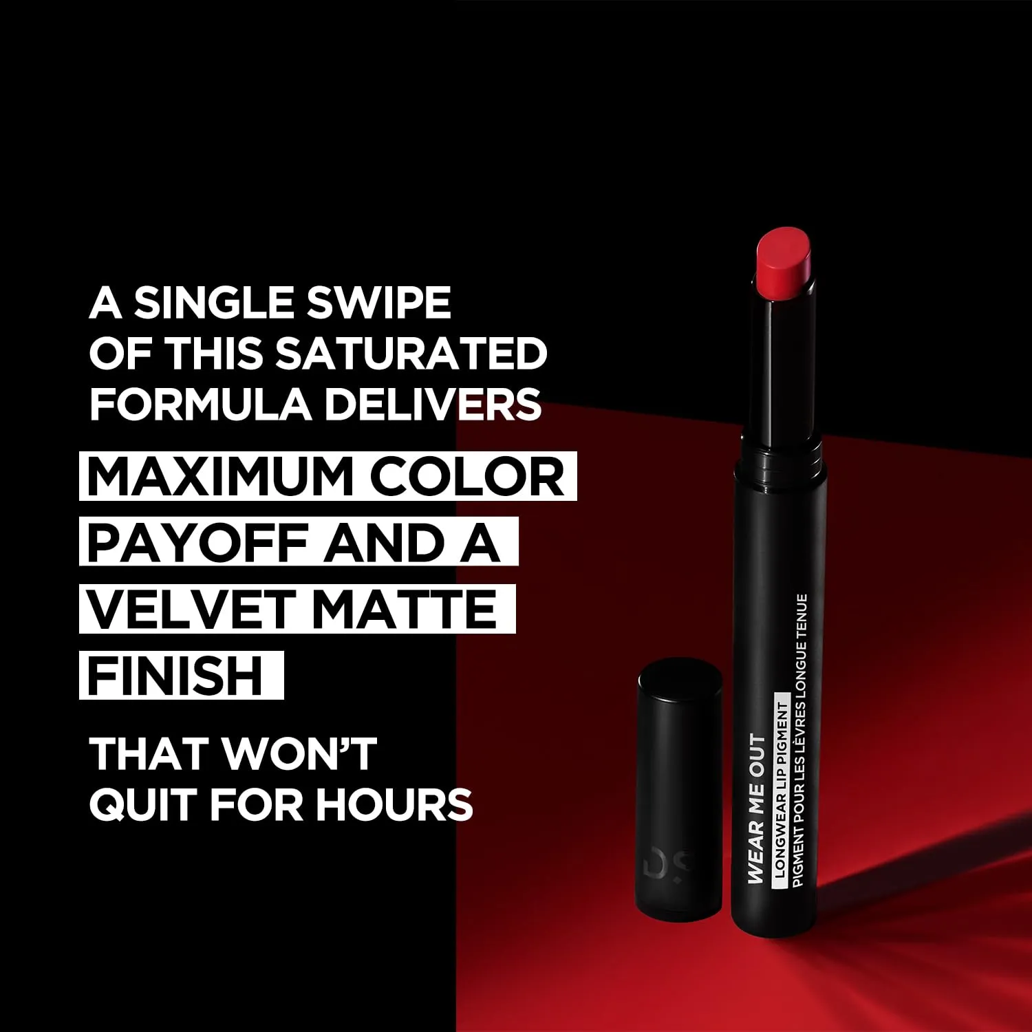 Deck of Scarlet - Wear Me Out Longwear Lipstick, Matte Finish with Moisturizing Vitamin E and Jojoba Seed Oil - Scandal