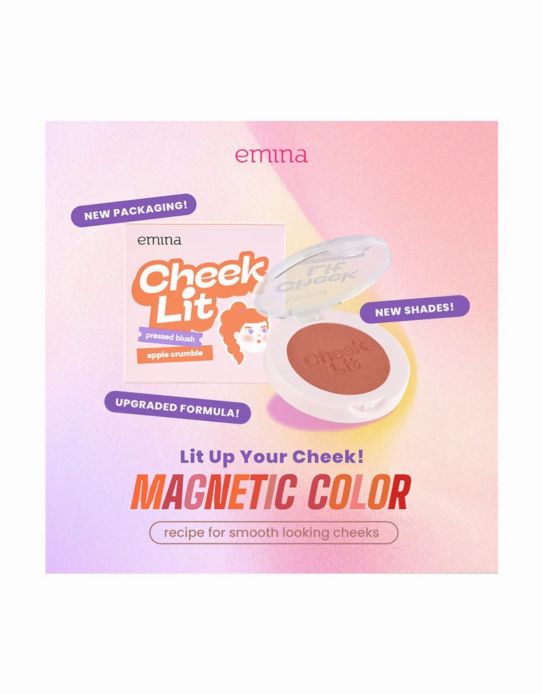 Emina Cheek Lit Pressed Blush Cherry Popsicle 3.5 g