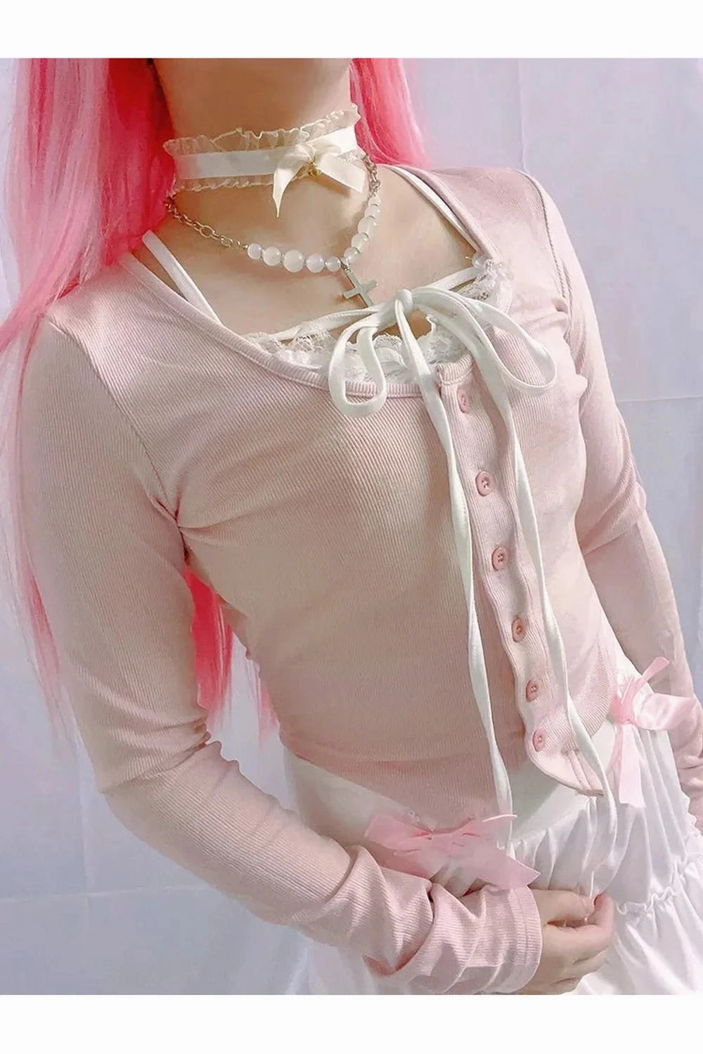 Fall Blush Ballet Ribbed Cardigan