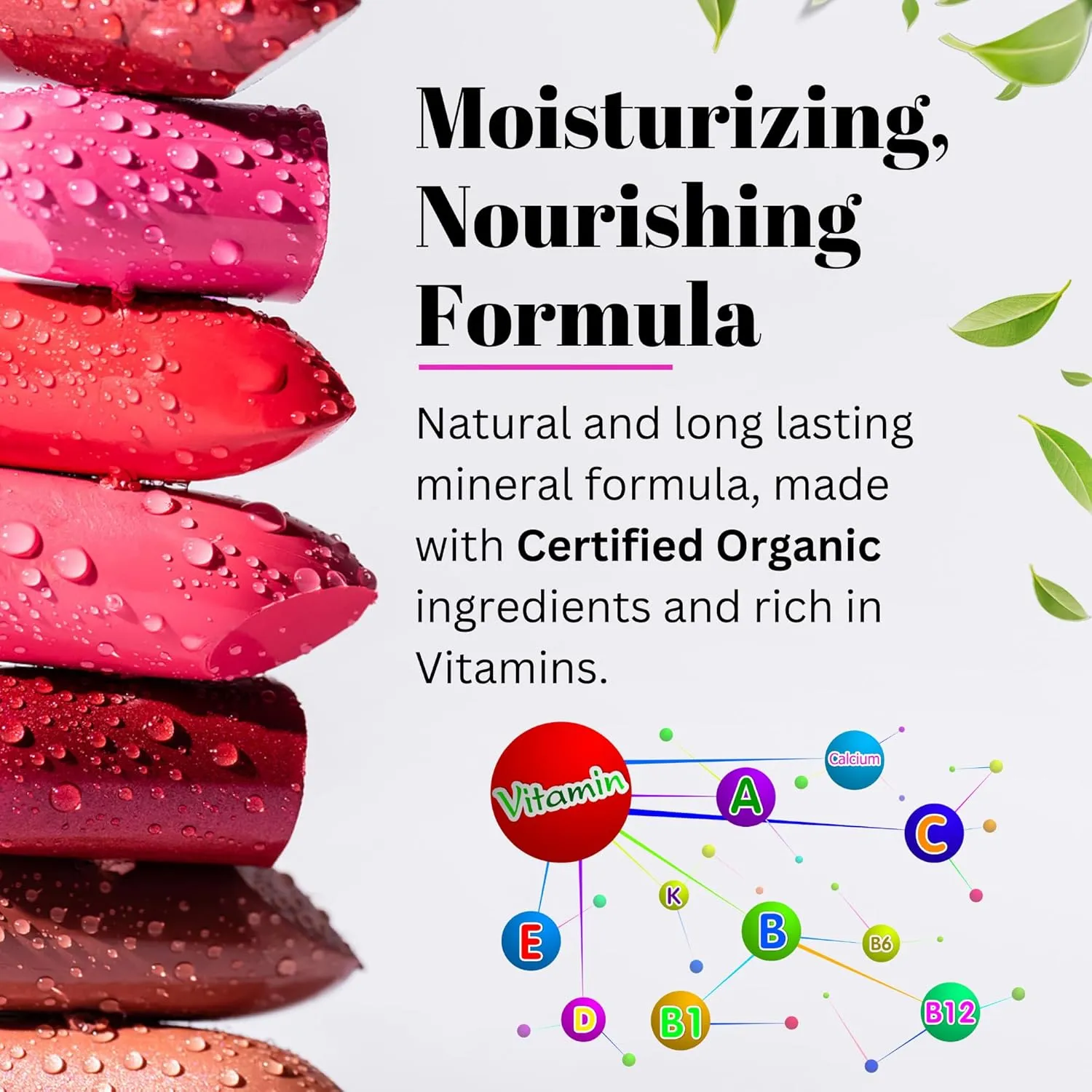 Fifth & Skin BOTANICAL Lipstick (CHERRY) | Vegan | Natural | Organic | Certified Cruelty Free | Paraben Free | Petroleum Free | Healthy | Moisturizing | Vibrant Color that's Good for your Lips!