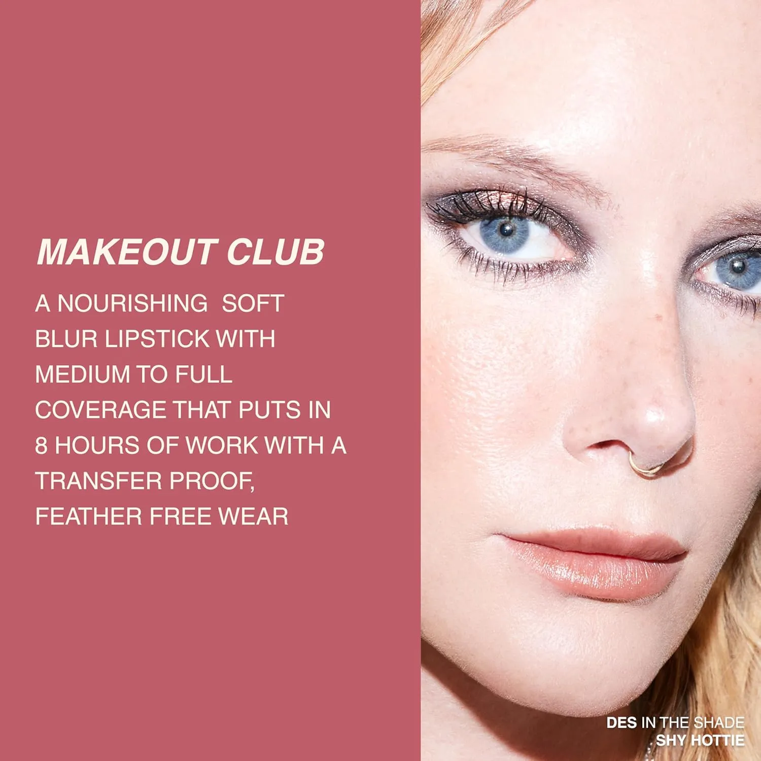 Freck Beauty MAKEOUT CLUB Soft Blur Lipstick – Medium-to-Full Coverage, 8-Hour Wear, Transfer-Proof, Buildable Soft Matte Finish, Wearable Color for All Skin Tones | SHY HOTTIE (Warm Caramel)