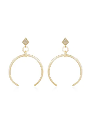 Gold Crescent Drop 18k Gold Plated Earrings