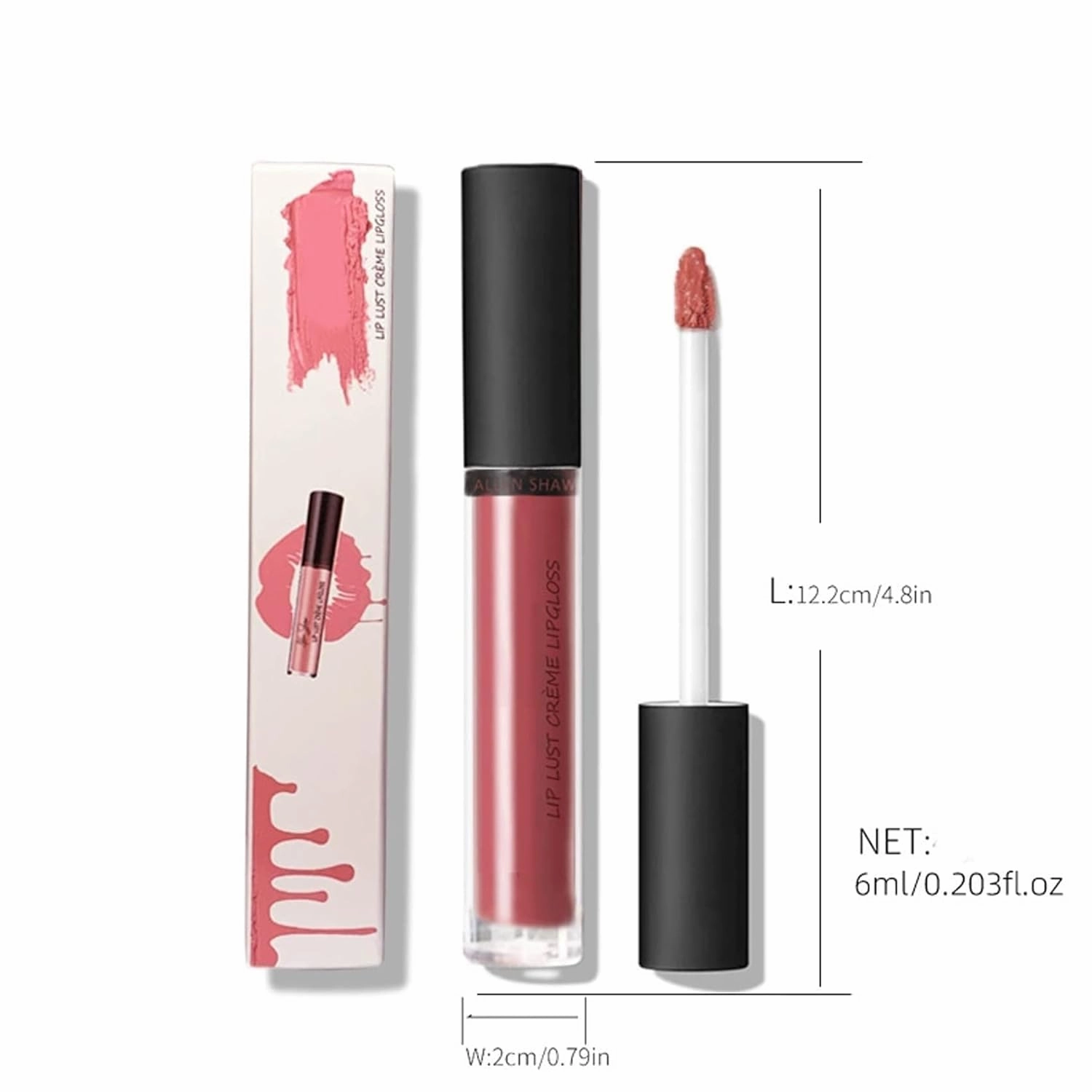 Hailnrothwad Lipstick, Hailnrothwad 12 Colors Cream Texture Lipstick, Brillo De Labios En Crema De 12 Colores, Moisturizing Non-Drying Lip Glaze, Long-Lasting Lip Plumper Gloss (12#)