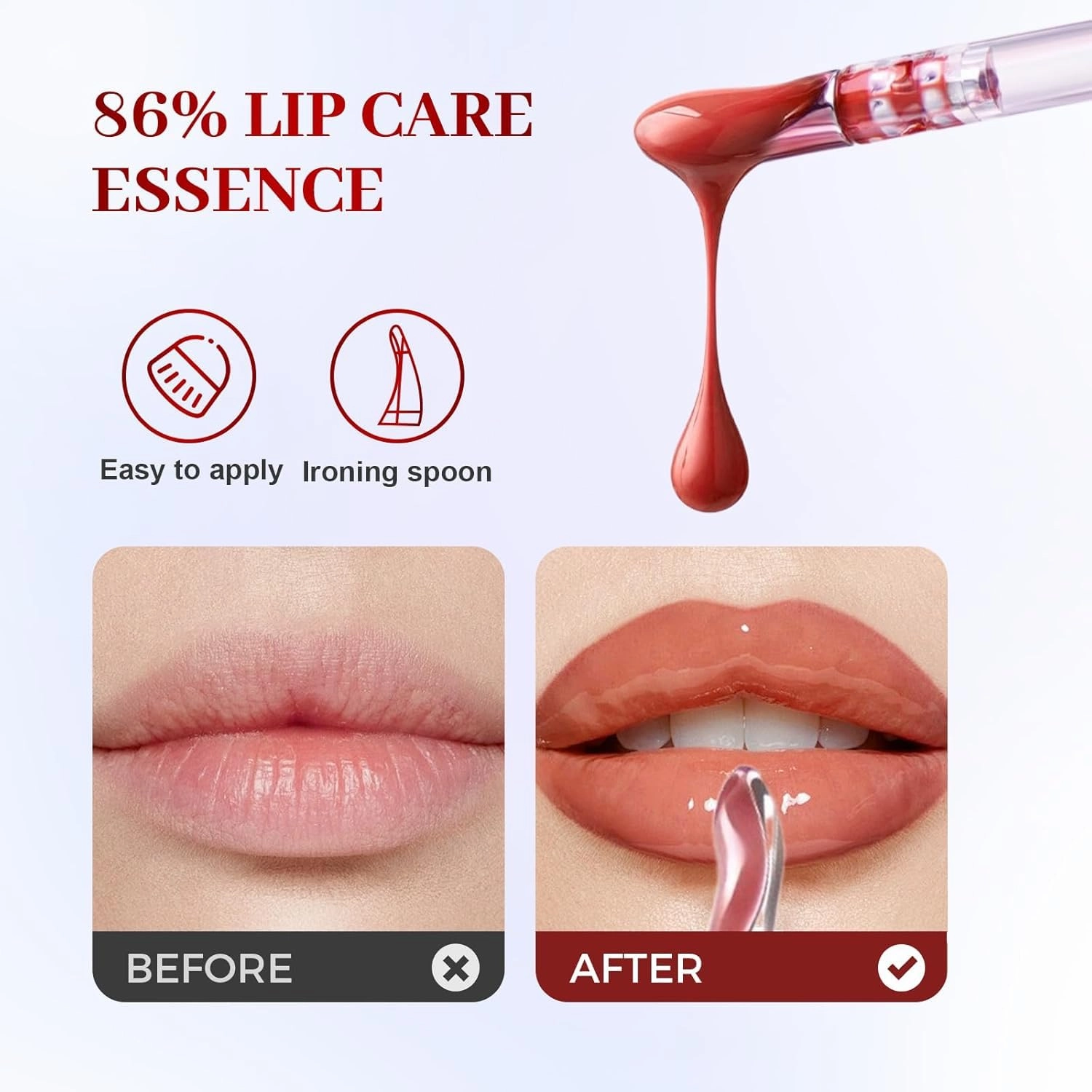 Ice Watery Lip Gloss, 2025 New Ice Iron Tinted Lip Tint, Jelly Hydrating Lip Gloss, Moisturizing Nonstick Tinted Lips Oil (08)