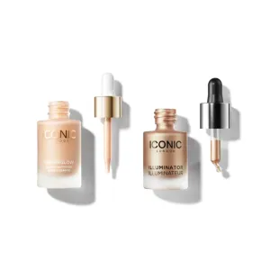 ICONIC LONDON Underglow Blurring Primer and Illuminator Original (Champagne Shimmer) Bundle | Makeup for a Radiant Glow, Vegan and Cruelty Free
