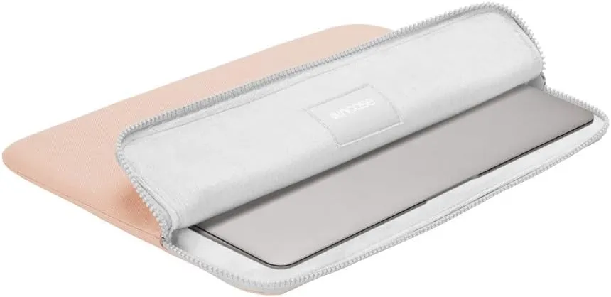 Incase Slim Sleeve with Woolenex for 13" MacBook/Laptop and iPad/Tablet - Padded Carry Case with Faux Fur Lining, Protective Cover, Vislon Zipper for Easy Access, Durable - Blush Pink