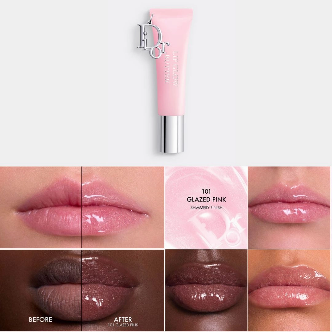 JISOO X Dior Addict Lip Glow Butter 24-Hour Hydrating Shine Lip Treatment - Peptide   Ceramide