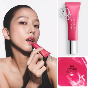 JISOO X Dior Addict Lip Glow Butter 24-Hour Hydrating Shine Lip Treatment - Peptide   Ceramide