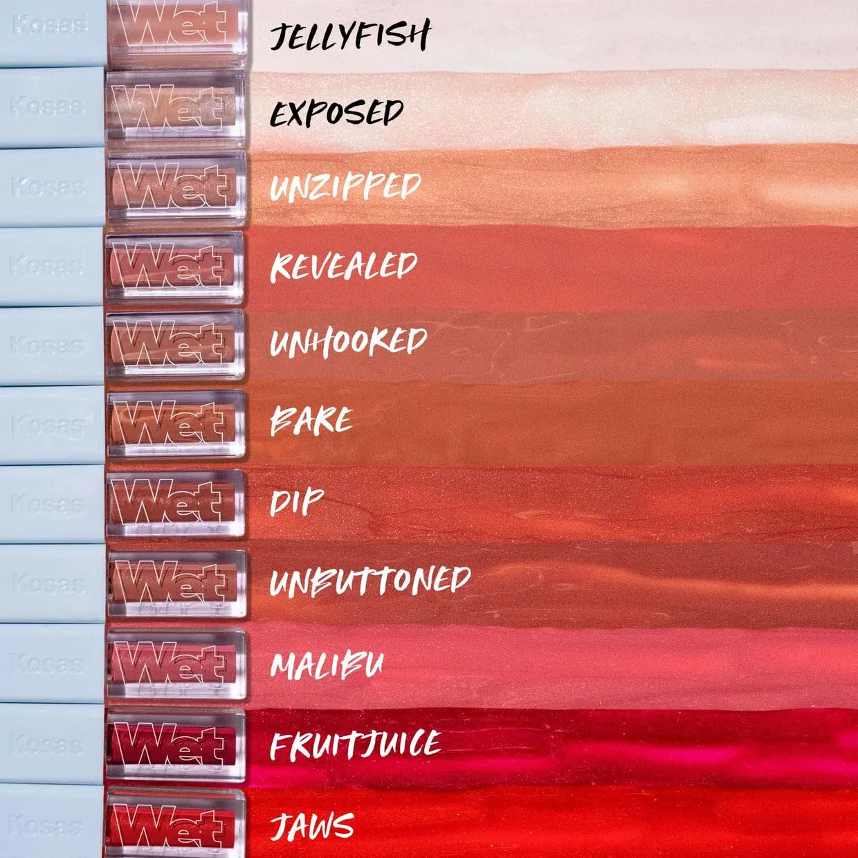 Kosas Wet Lip Oil Gloss - Hydrating Lip Plumping Treatment with Hyaluronic Acid & Peptides, Non-Sticky Finish (Malibu)