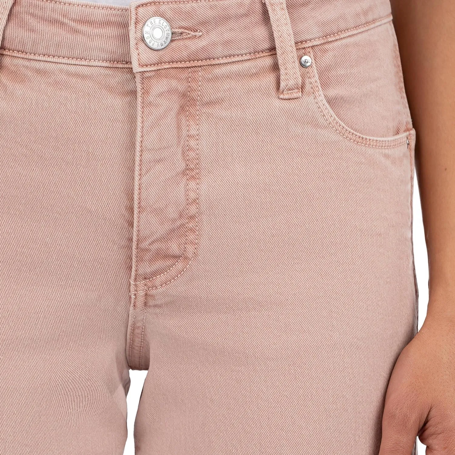 KUT from the Kloth Women's Pattie High-Rise-Straight Legs-Back Darts 5 Pockets in Blush