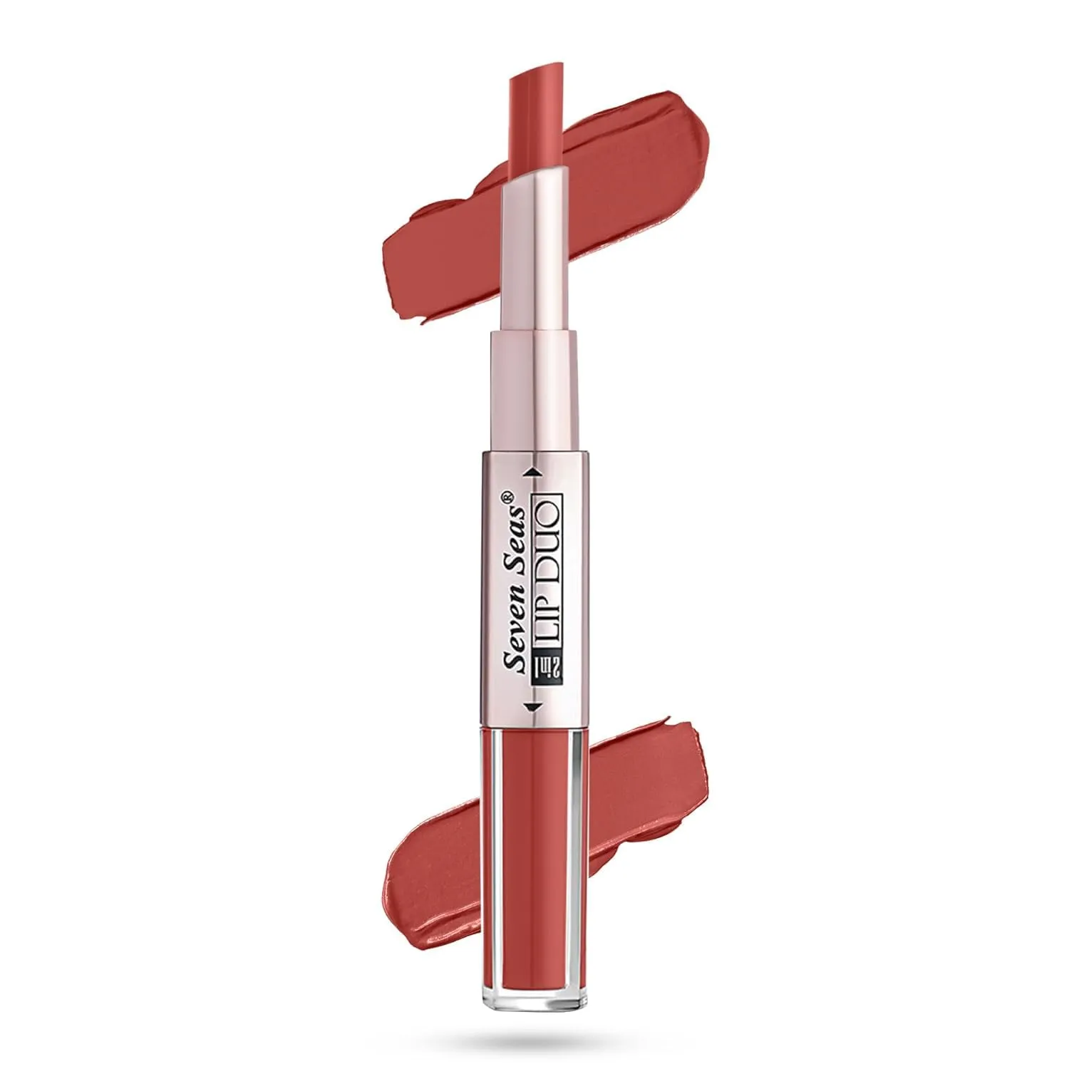 Lip Duo 2 In 1 Lipstick Matte Finish 2-in-1 Duo Liquid Lipstick with Matte Finish and Moisturizing Gloss (Monza1, 7ML)