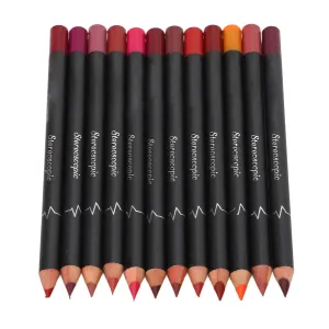 Lip Liner Pencil Set, 12Pcs Smudge Matte Lipstick Makeup Tool for Moisturizing and Makeup Defects