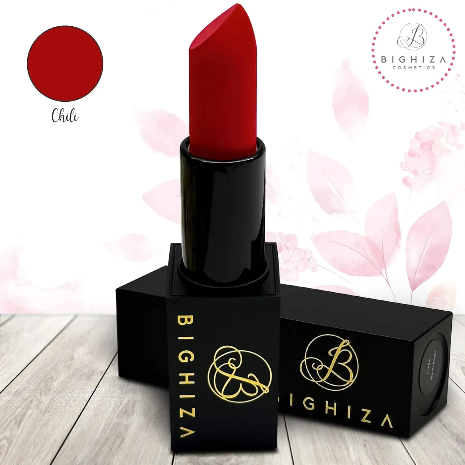 Lipstick, Super high-impact color with shea butter that actively hydrate and nourish lips - With FREE Lip Gloss - Moisturizing Creamy Formula (Chili)