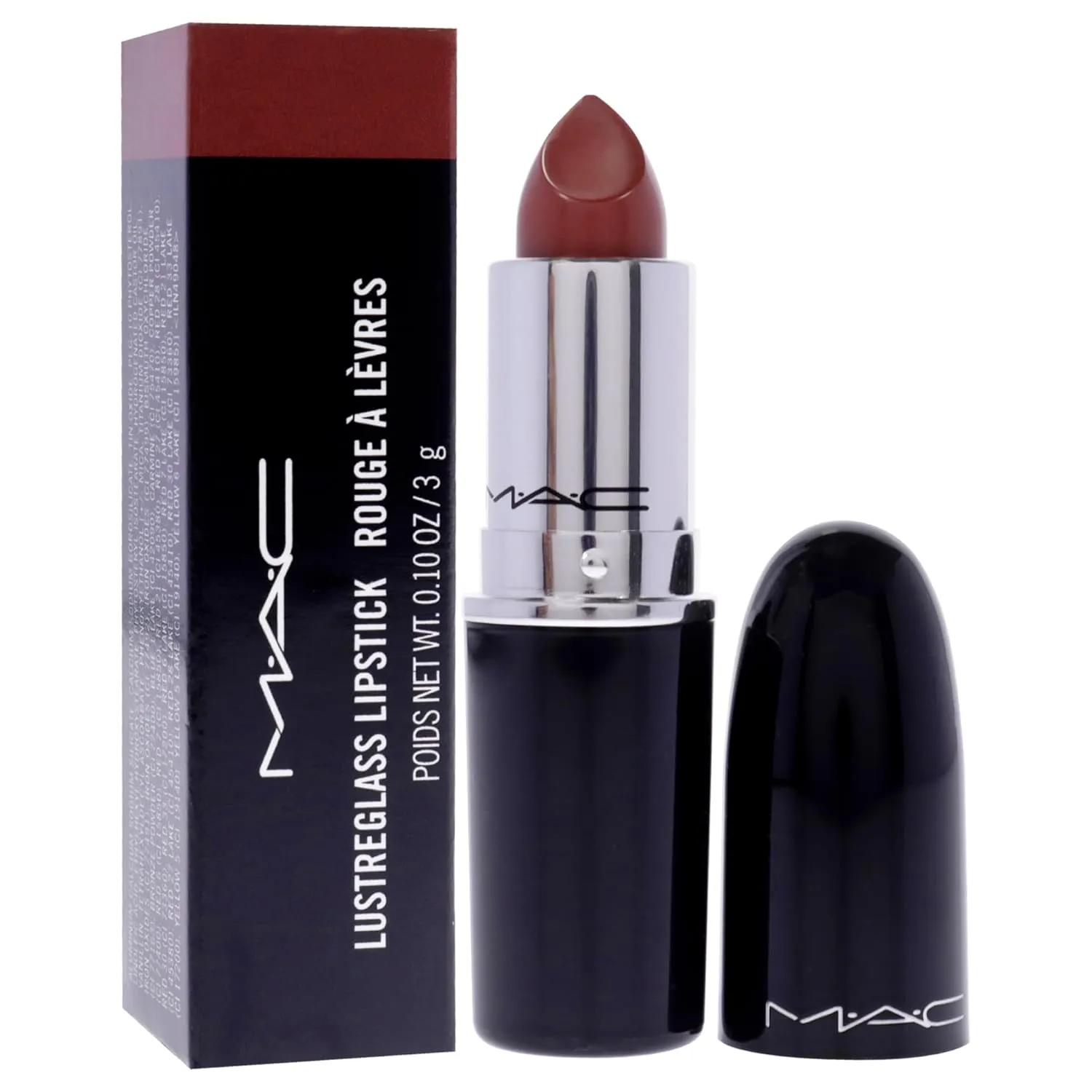 MAC Lustreglass Sheer Shine Lipstick - Posh Pit for Women - 0.1 oz Lipstick