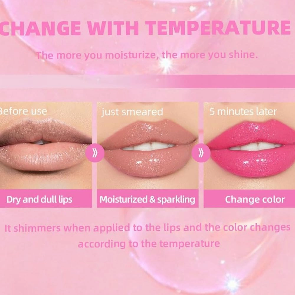 Magic Color Changing Lip Oil, Color Changing Lip Oil, Boss Up Color Changing Lip Oil, Color Changing Lip Oil Stain, Conversion Lip Stain, Conversion Lip Oil, Warm Change Lip Gloss (3PCS,Mix)