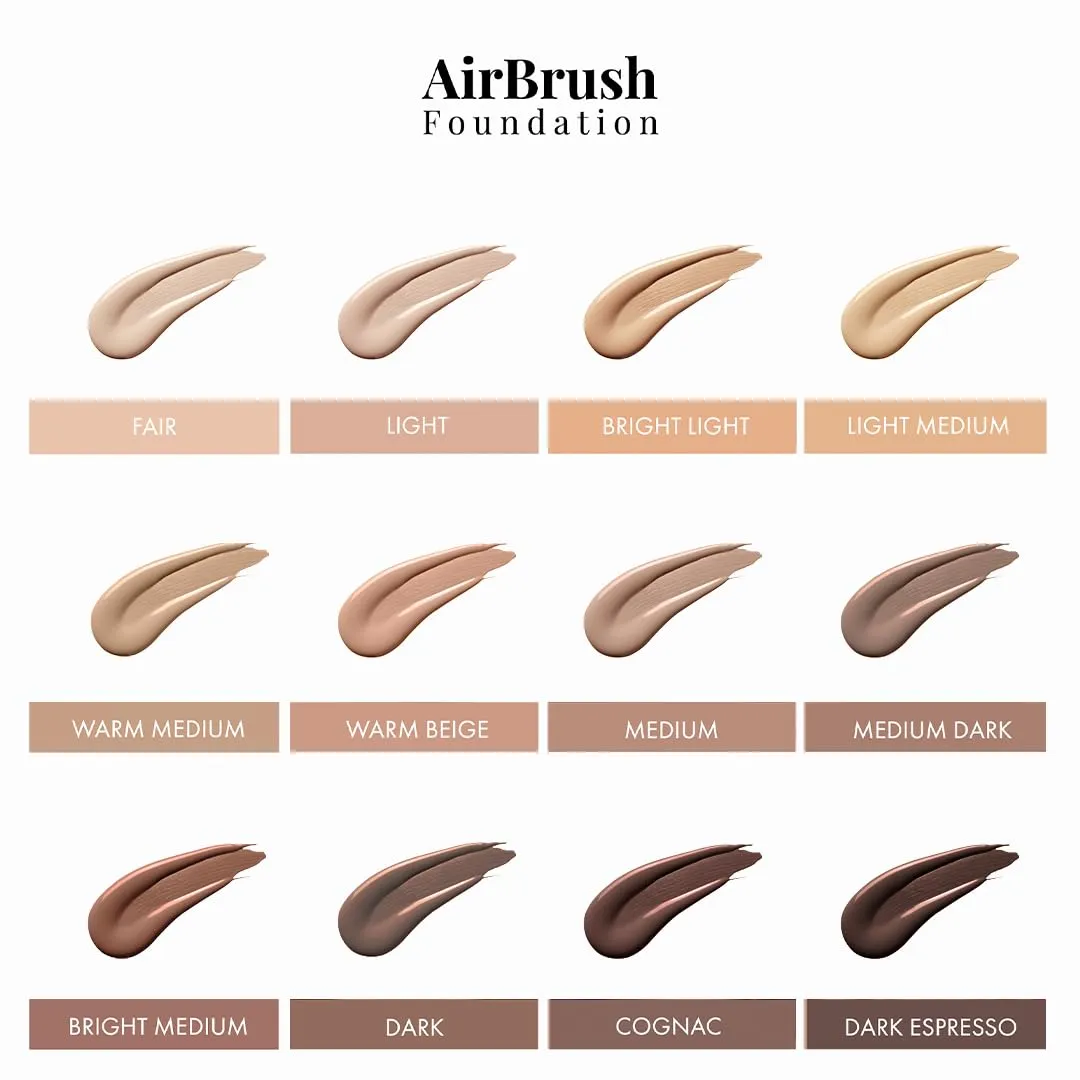 MagicMinerals AirBrush Foundation Set by Jerome Alexander – 3pc Set Includes Primer, Foundation and Kabuki Brush - Spray Makeup with Anti-aging Ingredients for Smooth Radiant Skin (Medium)