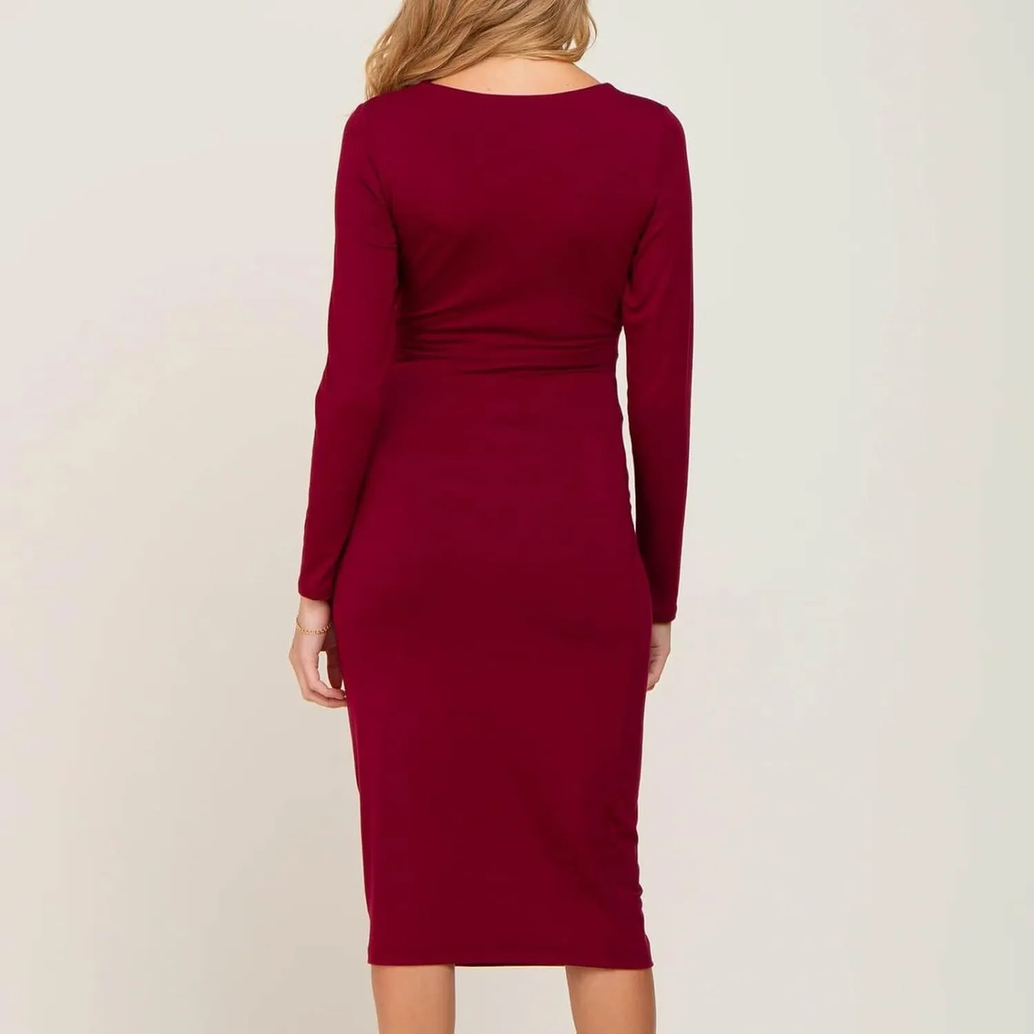 Maternity Dress,Long Sleeve Spring Maternity Dresses Soft Stretch Spring Dresses for Women Elegant 2025