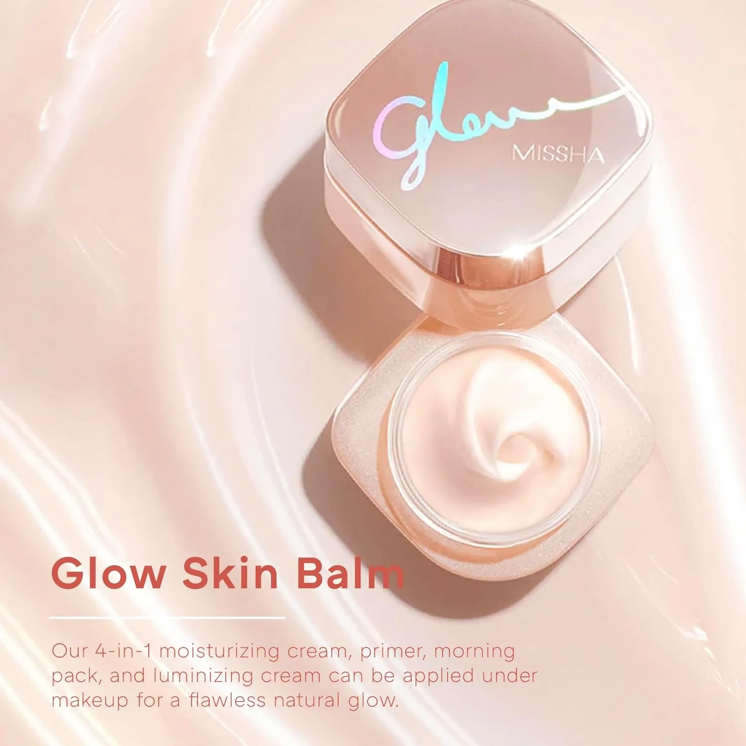 MISSHA Glow Skin Balm 1.69 fl oz/ 50ml 4-in-1 Primer, Moisturizing Cream, Morning Pack, Luminizing Cream for a Flawless Natural Glow Glass Skin