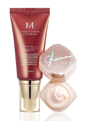 MISSHA M Perfect Cover BB Cream No.23 & Glow Skin Balm Bundle