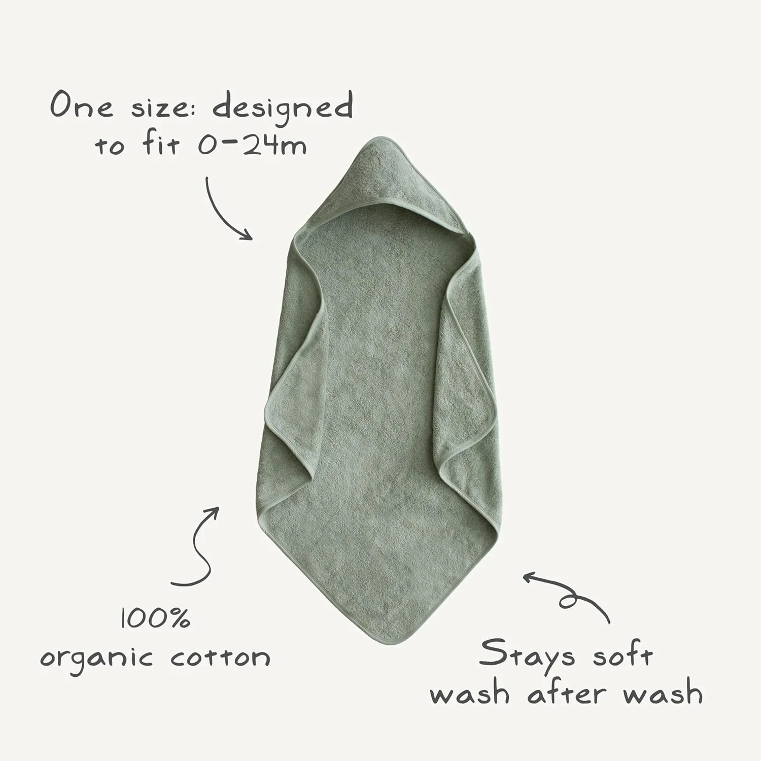 mushie Baby Hooded Towel | Organic Cotton (Blush)
