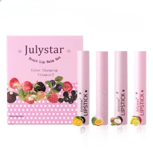 NIE PAN CHONG SHENG Lip Color Changing Lip Balm Lip Pattern Moisturizing Hydrating Contains Vitamin E Fruit Flavor Temperature Changing Lipstick (B Group)