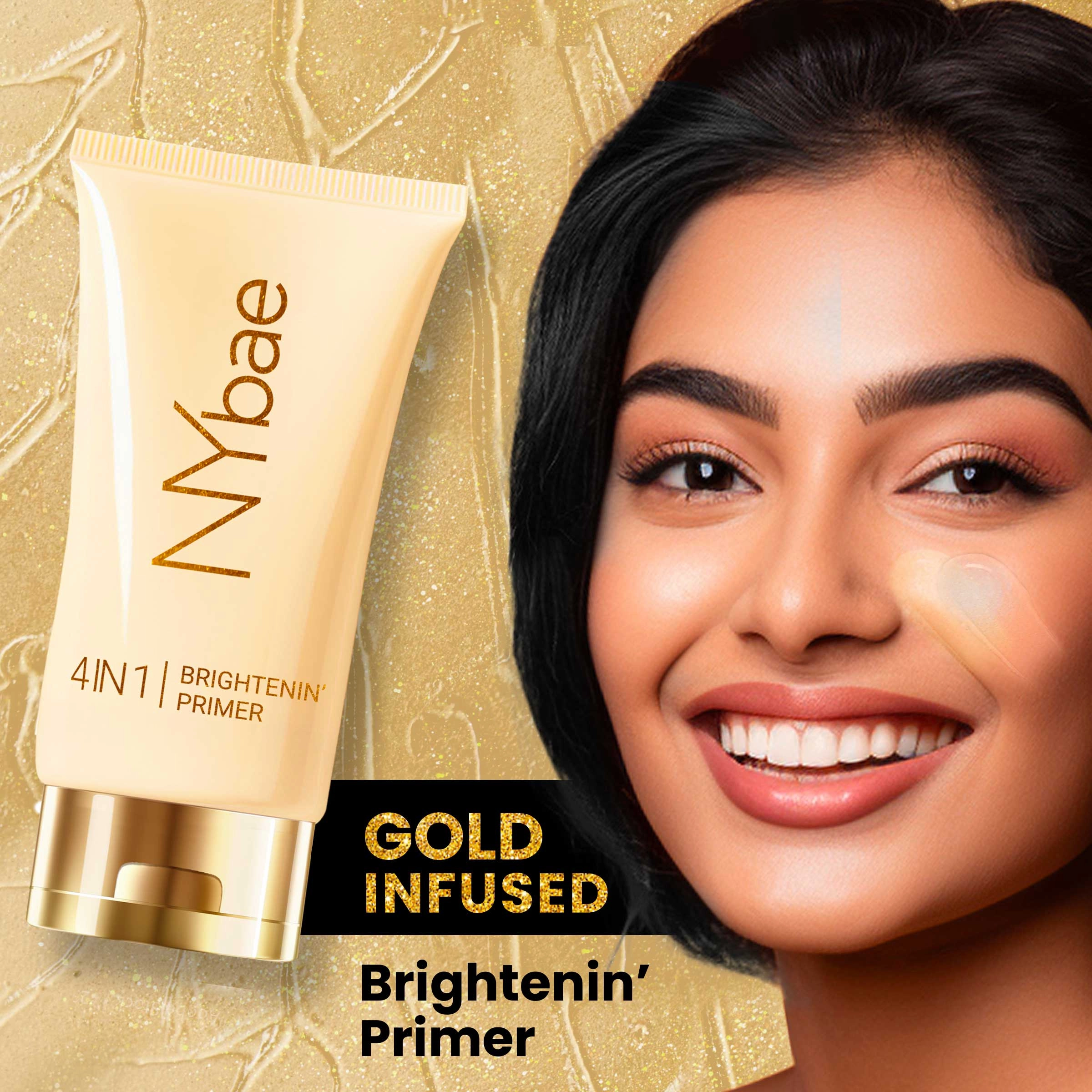 NY Bae 4IN1 Brightenin' Primer (30g) | Value Pack | Bright Skin | Pore Minimising | Golden Glow | Long Lasting Makeup | Glowy Face Base