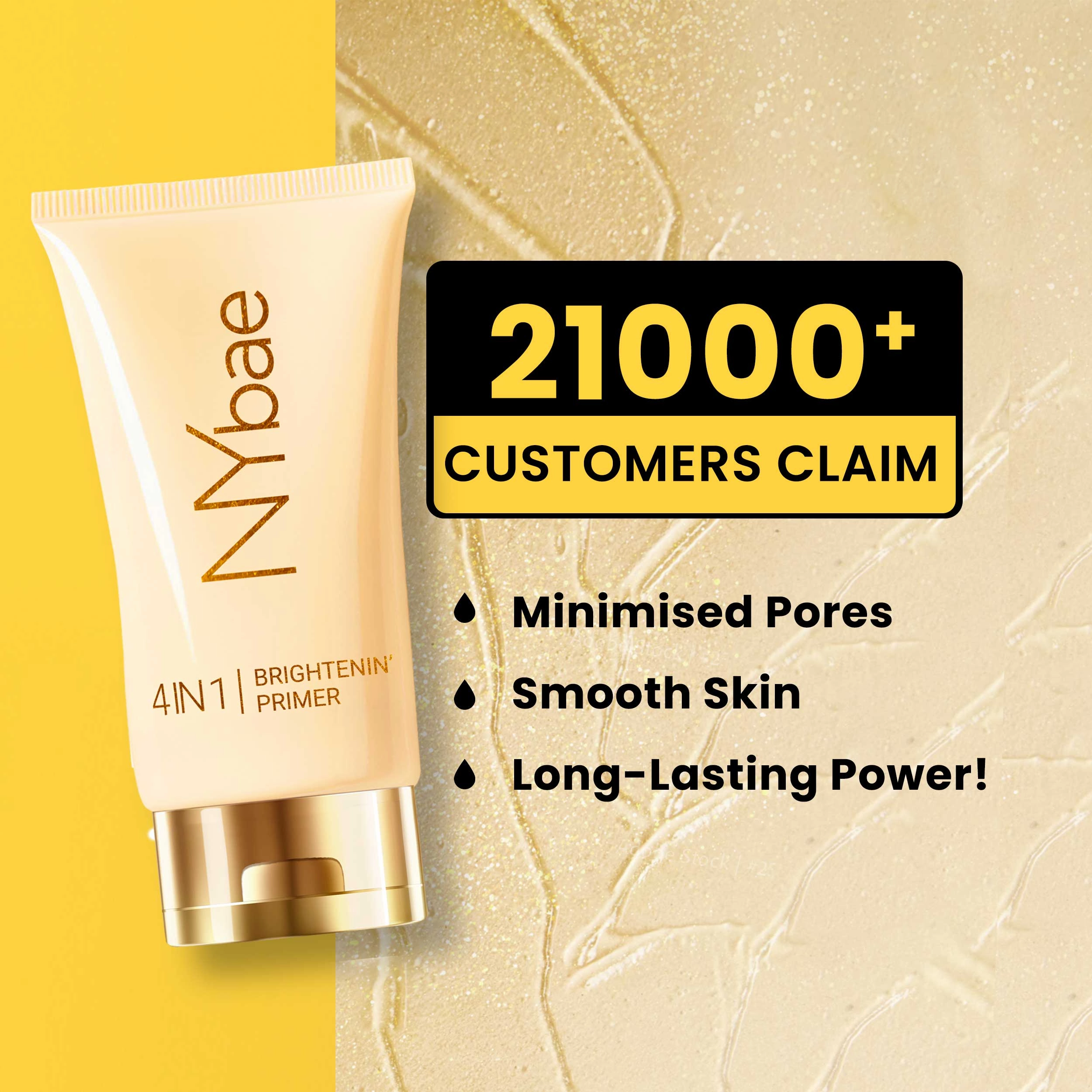 NY Bae 4IN1 Brightenin' Primer (30g) | Value Pack | Bright Skin | Pore Minimising | Golden Glow | Long Lasting Makeup | Glowy Face Base