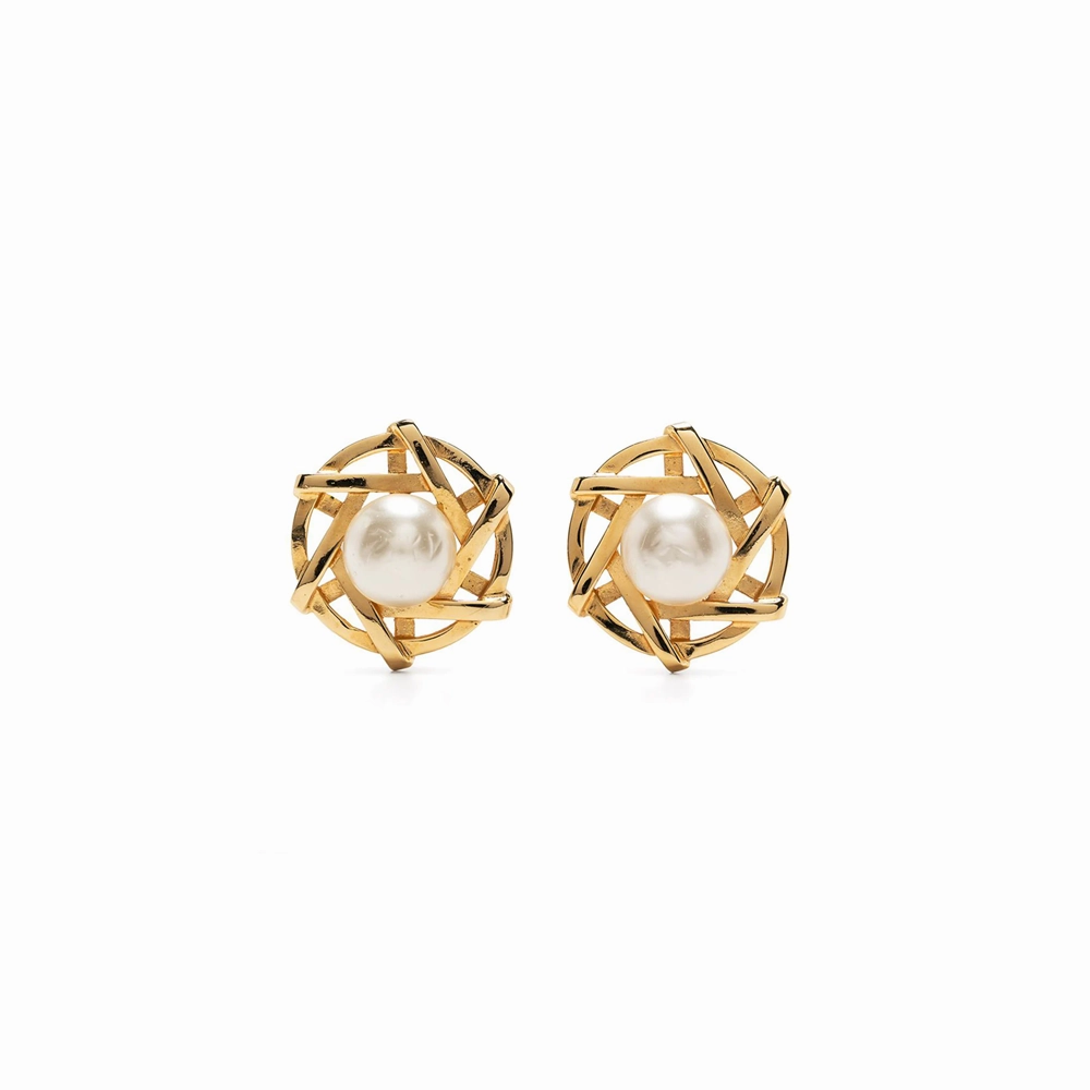 Pearl and Star Clip-on Earrings