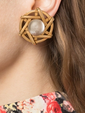Pearl and Star Clip-on Earrings