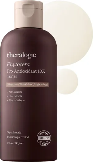 Phytocera Pro Antioxidant 10X Toner - Ceramide Elasticity Age-Defying Essence Toner with Collagen, Hyaluronic Acid - Vegan and Dermatologically Tested, 9.48 fl.oz.