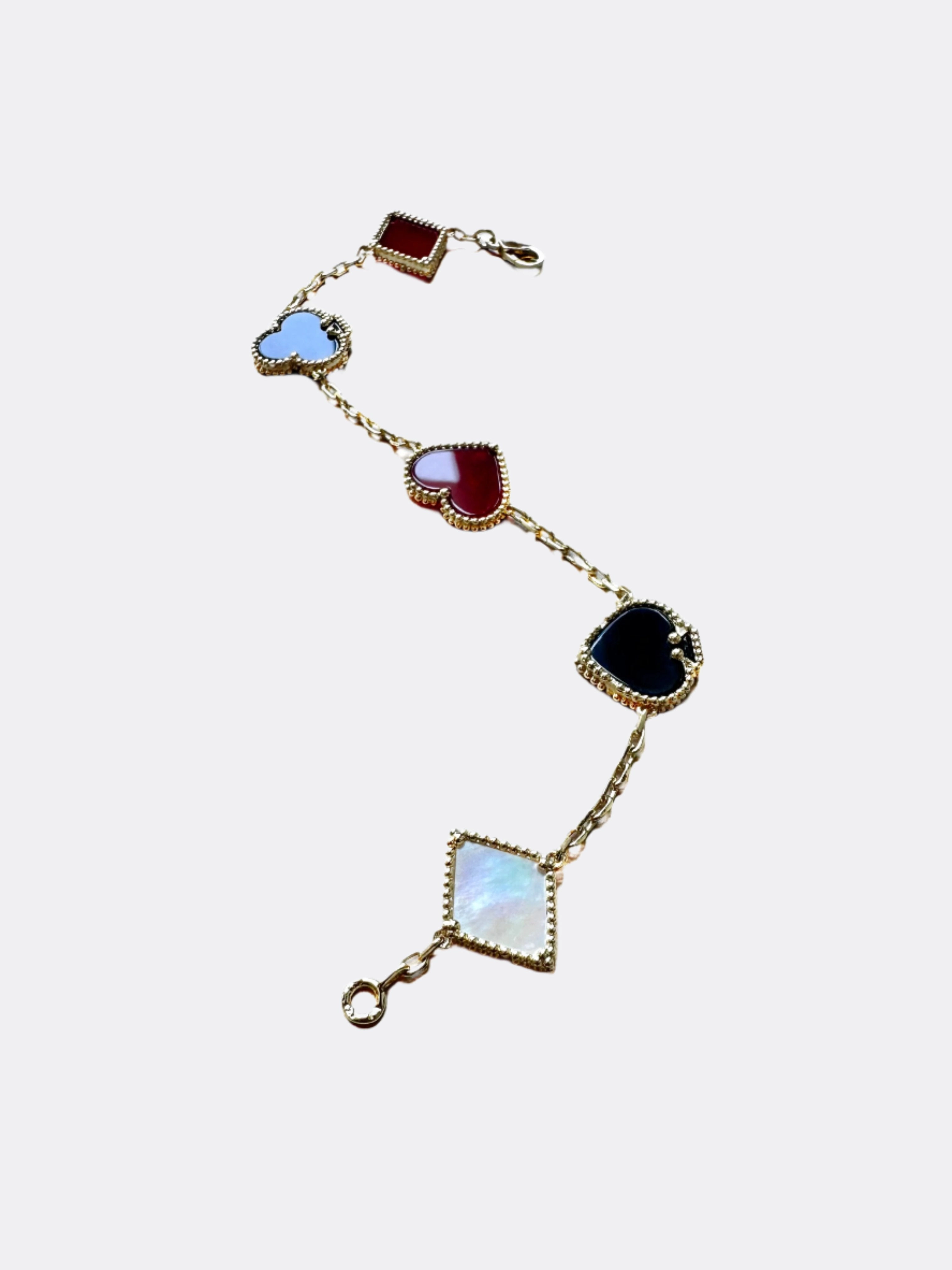 Poker Club Angel Carnelian & Onyx Poker Bracelet
