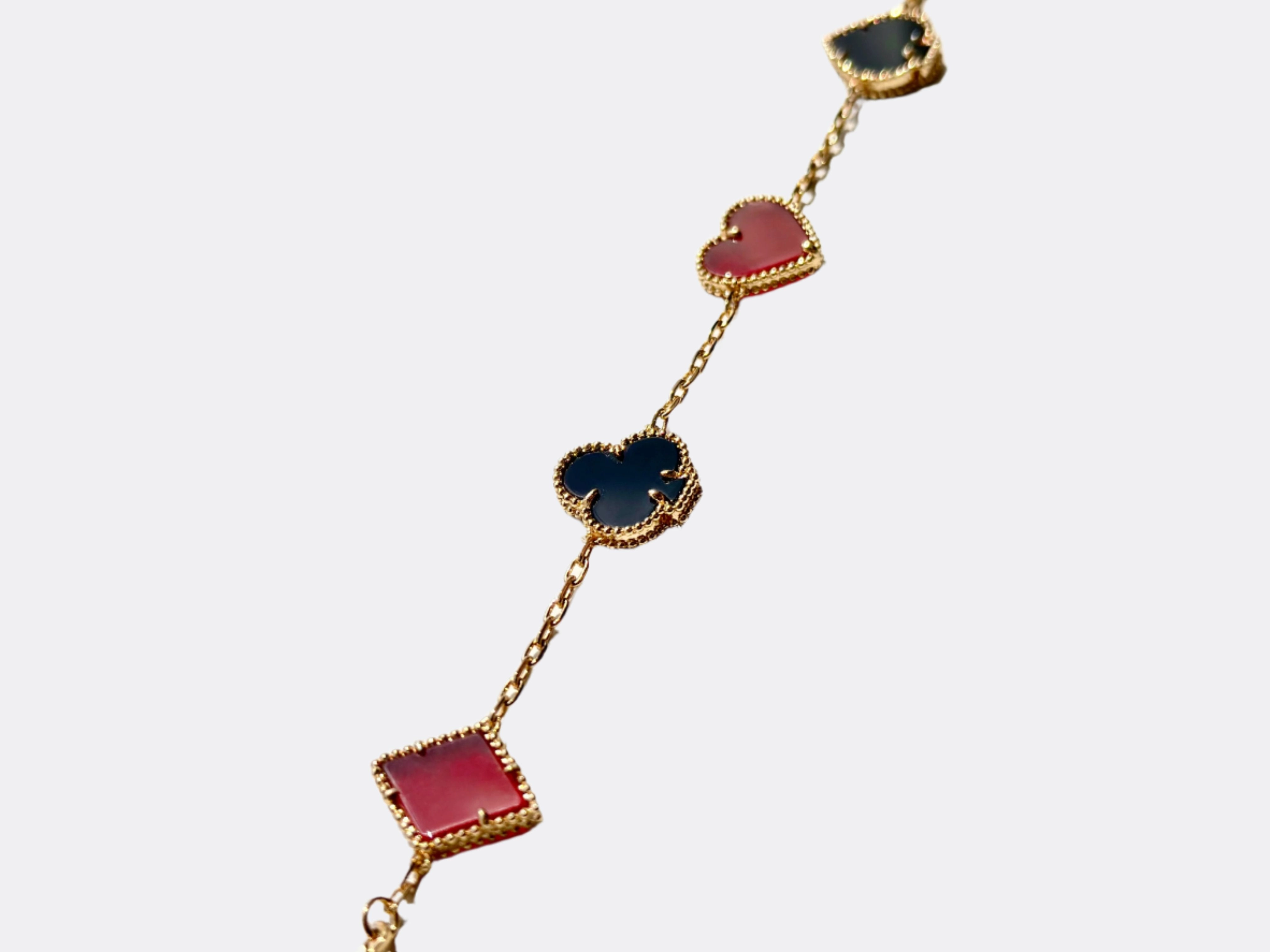 Poker Club Angel Carnelian & Onyx Poker Bracelet