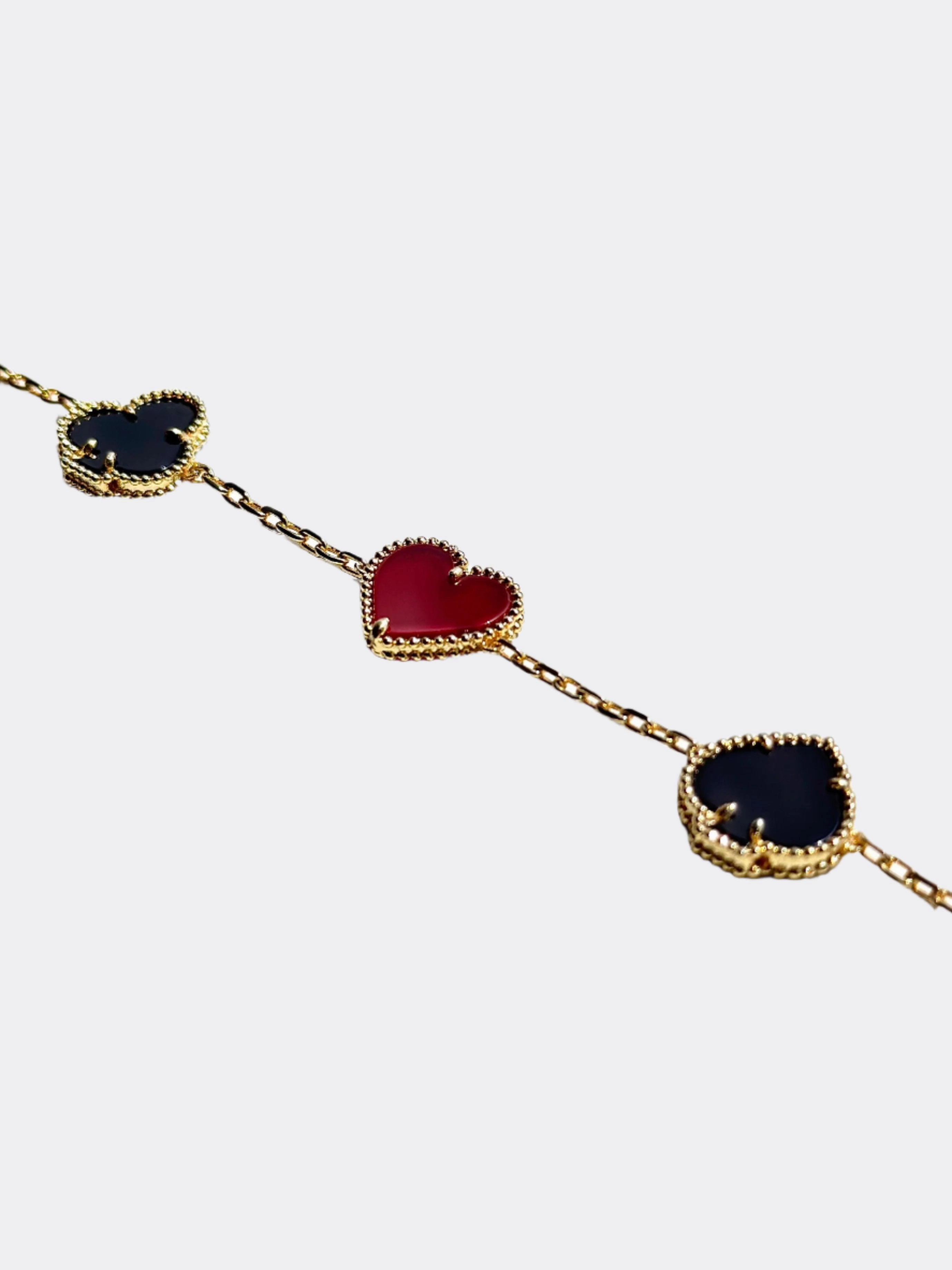 Poker Club Angel Carnelian & Onyx Poker Bracelet