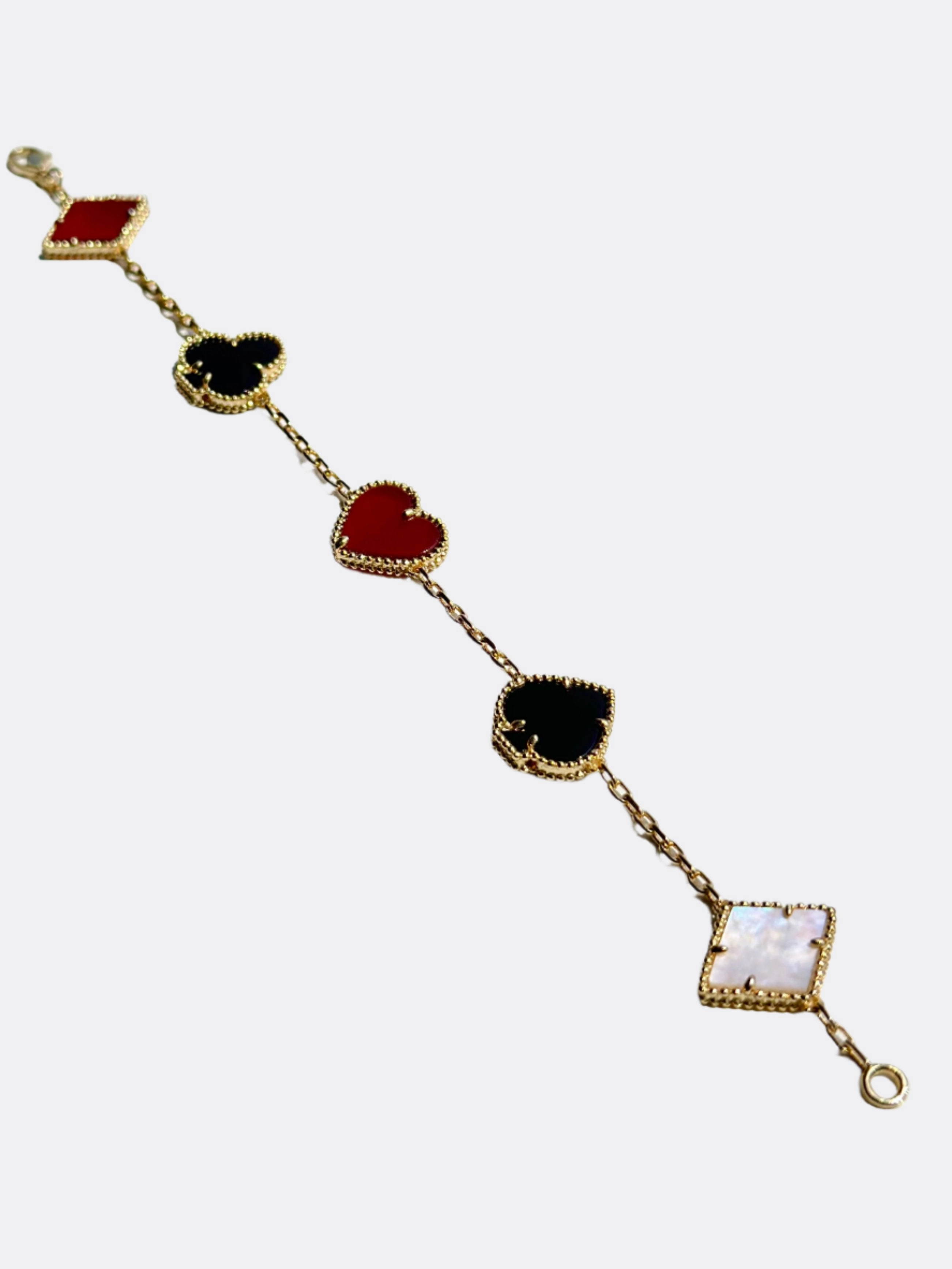 Poker Club Angel Carnelian & Onyx Poker Bracelet