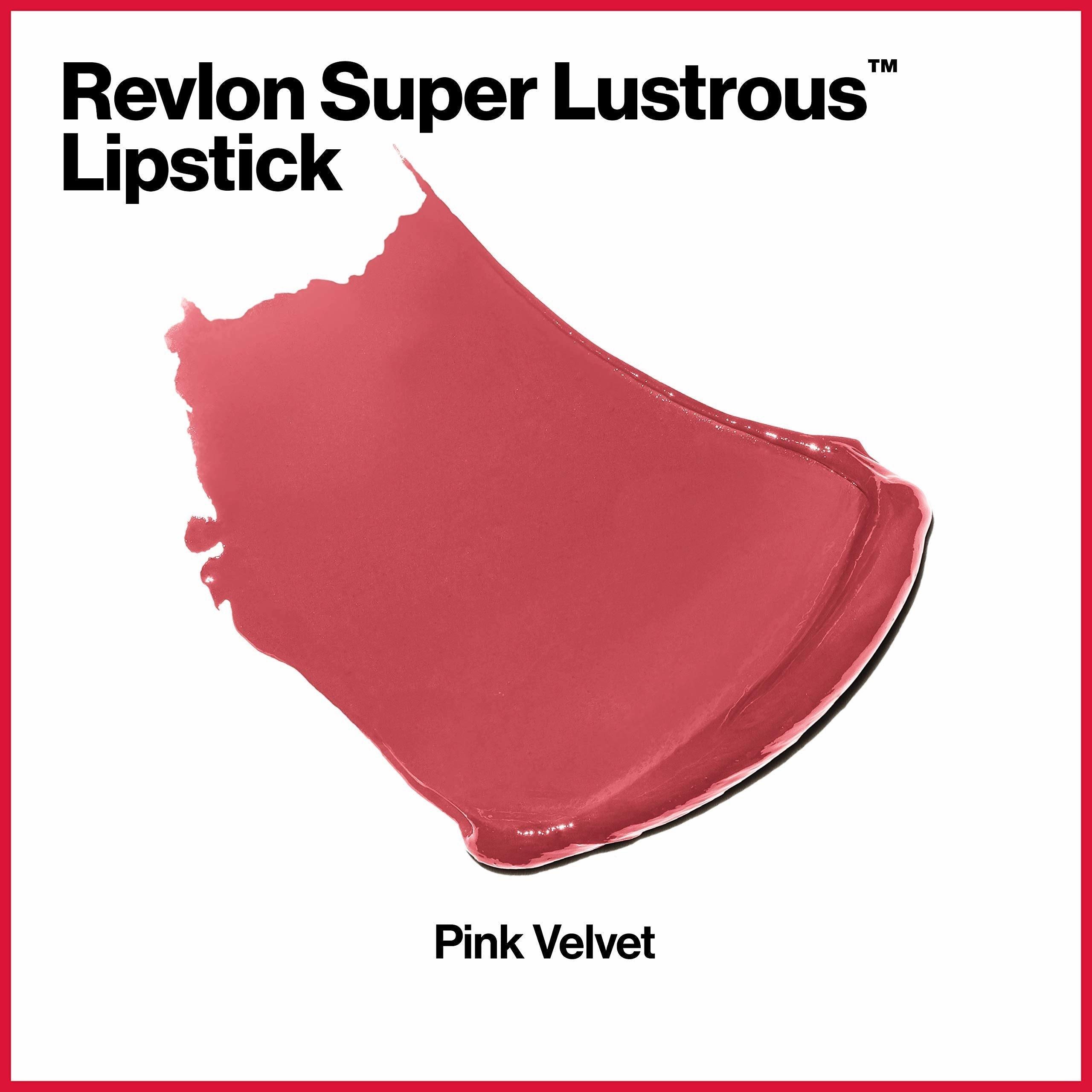Revlon Super Lustrous Lipstick, High Impact Lipcolor with Moisturizing Creamy Formula, Infused with Vitamin E and Avocado Oil in Pink, Pink Velvet (423)