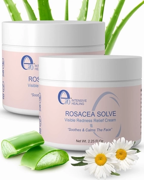 Rosacea Solve Face Moisturizer - Redness Corrector for Face Rosacea Cream with Aloe Vera & Hyaluronic Acid - Day-Night Cream for Women & Men, 2.25 fl. oz., 2-pack