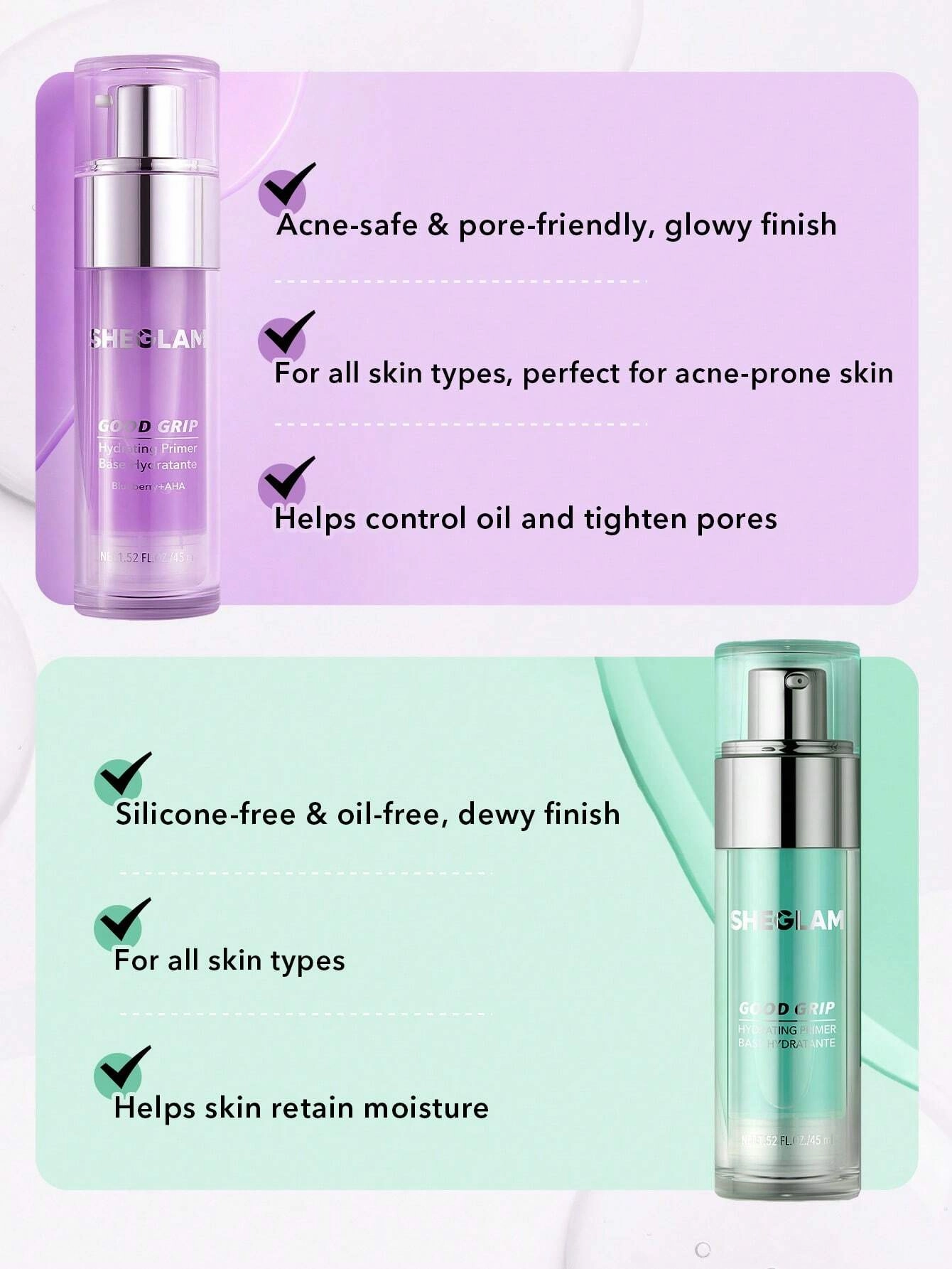 SHEGLAM Good Grip Hydrating Primer Blueberry   AHA